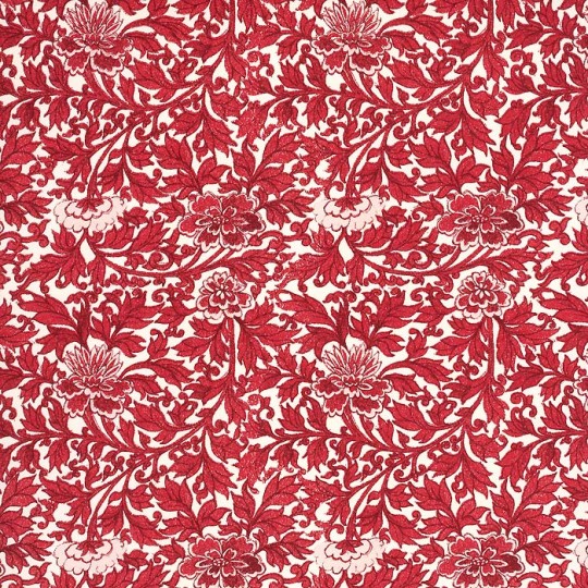 Red Mixed Floral Italian Paper ~ Tassotti